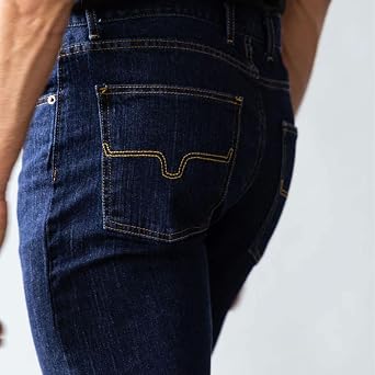 Kimes Ranch Men's Wayne Casual Western Cowboy Classic Mid Low Rise Slim Fit & Straight Leg Denim Jeans