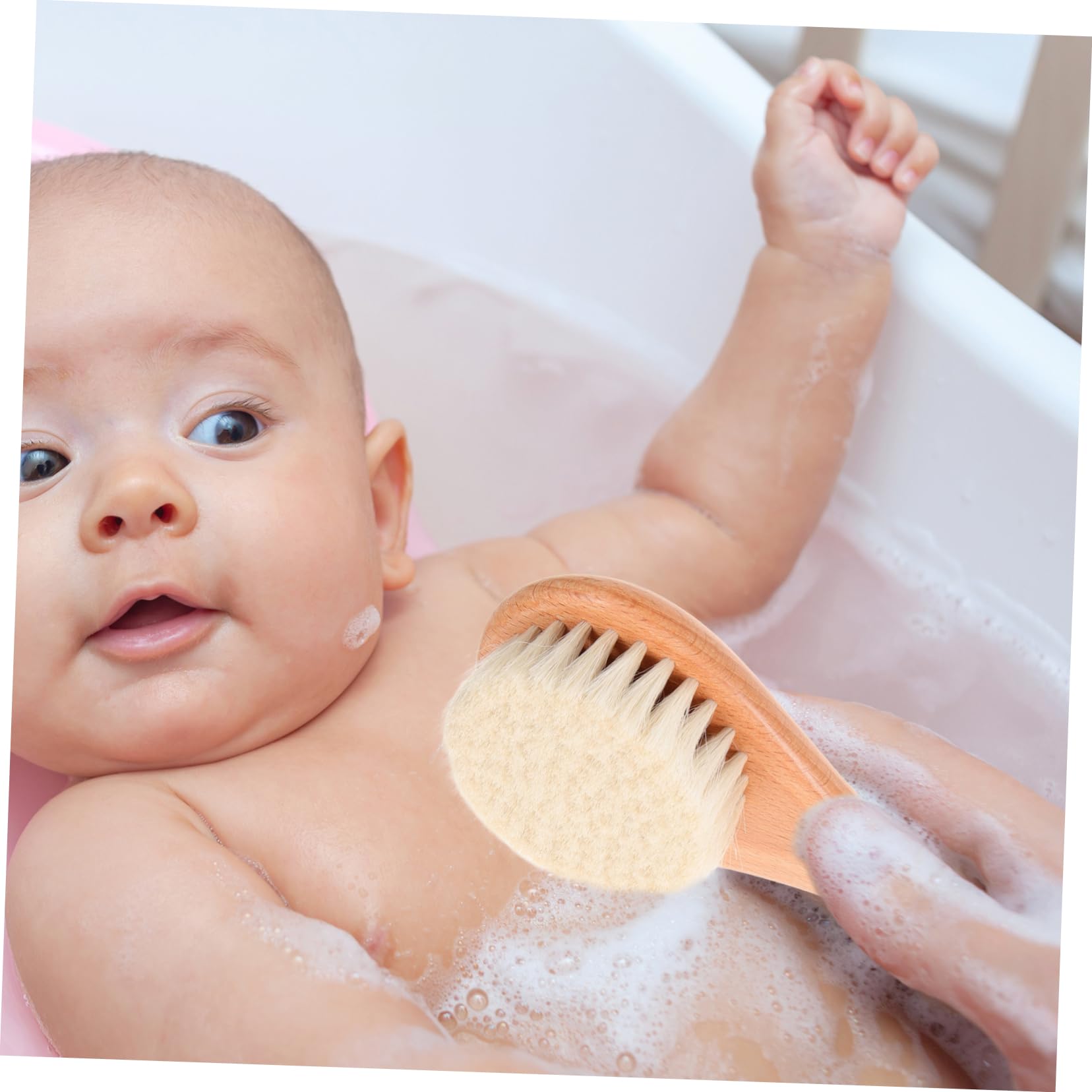 Hemoton Grooming Kit for Toddlers Set of Brush and Comb Wool Brush for Infants Wooden Comb