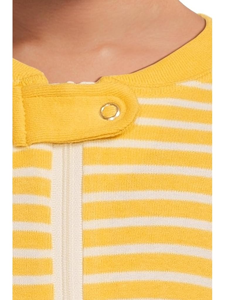 Yellow Hanna Andersson Striped 2-Way Zip Sleeper (Infant/Toddler)