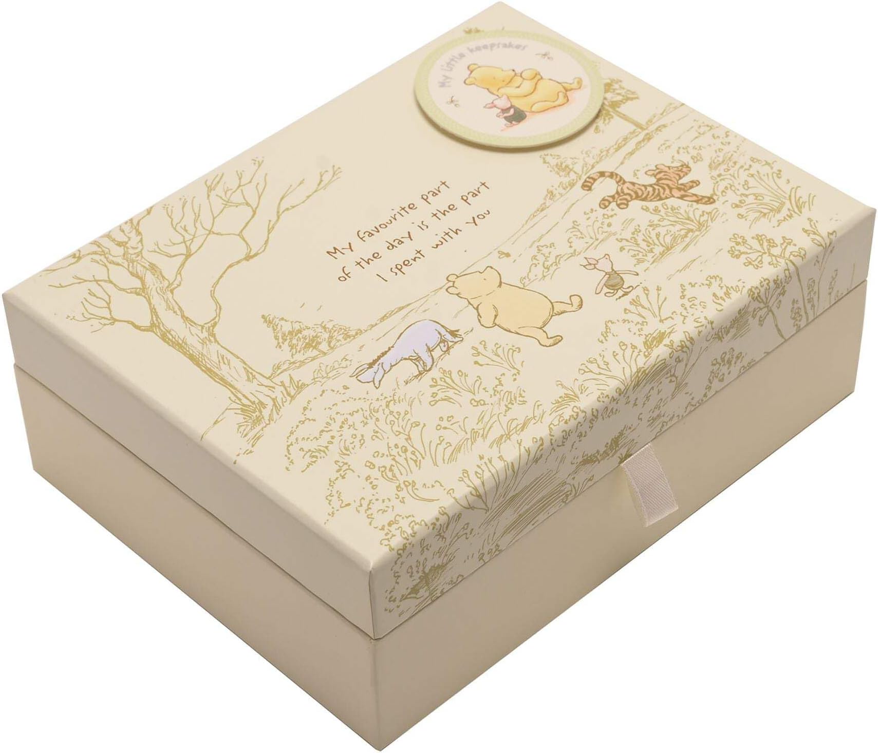 Pooh Classics Range Disney Keepsakes Baby Box with Compartments New (DI167), 200 g, yellow