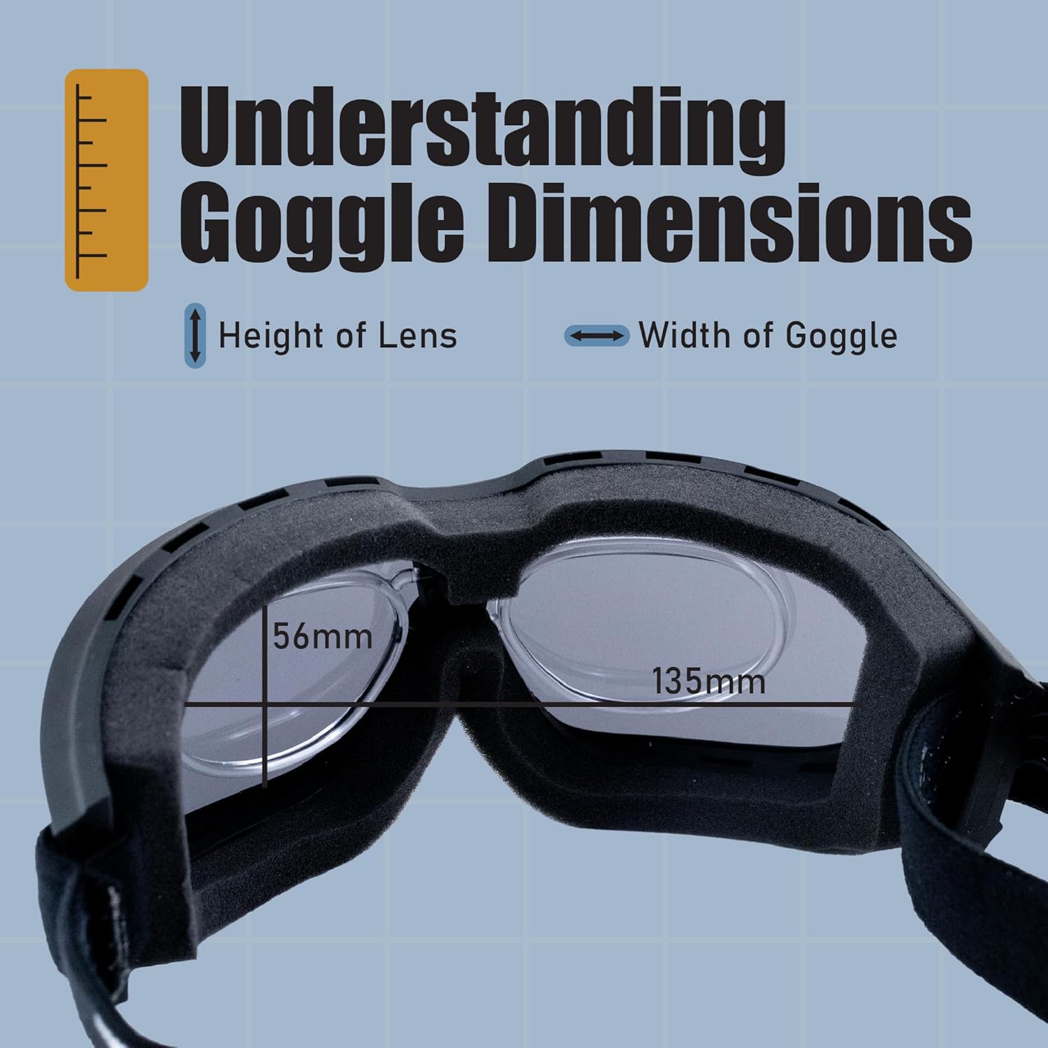 Epoch Eyewear Luca Over The Glasses Motorcycle Goggles Biker Anti-Fog Clear Lenses ANSI Z87.1 Safety Rated - Image 5