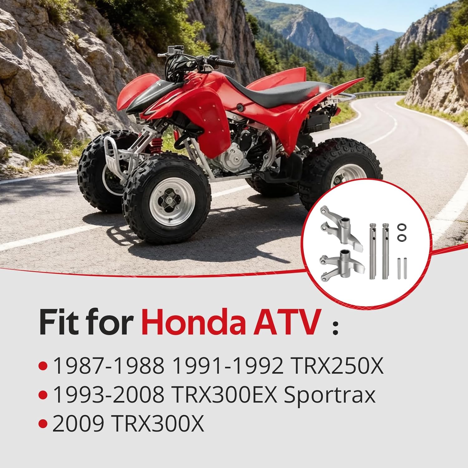 JAVIK Shaft Rocker Arm Kit & Pin Dowels for Honda TRX300EX Sportrax 1993-2008 TRX250X 1987-1988 1991-1992 TRX300X 2009