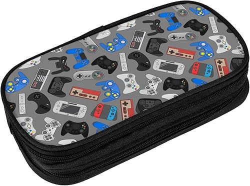 Perinsto Estuche para lápices con control de videojuegos, gran capacidad, multicompartimentos, caja de papelería, soporte para lápices, organizador