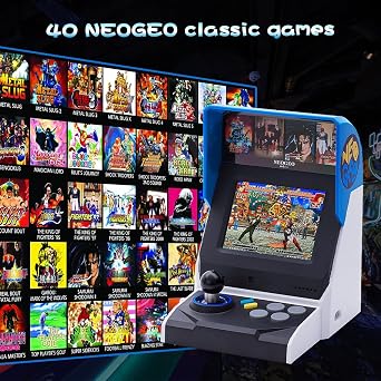 SNK 40th Anniversary NEOGEO MINI Arcade Console, 3.5 Screen with 40 Classic Games(KOF/Metal Slug Series), TV Output Compatible, Dual Controller Ports, Mini Arcade Collector's Edition Gift Set
