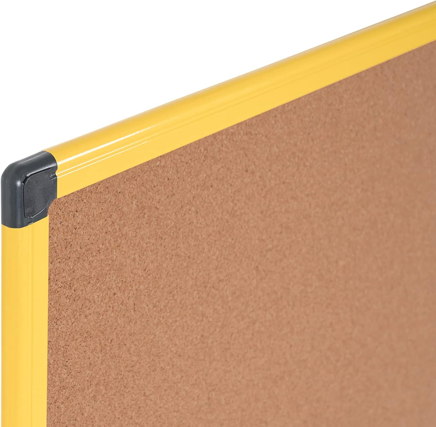 Bi-Office Cork Notice Board 600x450 mm Ultrabrite Yellow Aluminium Frame 90 x 60 cm