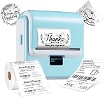 ORGSTA Label Maker with Tape, T003 Thermal Label Maker, 3.15 Inch Bluetooth Label Printer Compatible with Phone & PC, Sticker Printer Barcode Thermal Maker - Blue