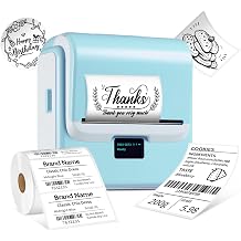 ORGSTA Label Maker with Tape, T003 Thermal Label Maker, 3.15 Inch Bluetooth Label Printer Compatible with Phone & PC, Sticker Printer Barcode Thermal Maker - Blue