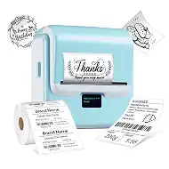 ORGSTA Label Maker with Tape, T003 Thermal Label Maker, 3.15 Inch Bluetooth Label Printer Compatible with Phone & PC, Sticker Printer Barcode Thermal Maker - Blue