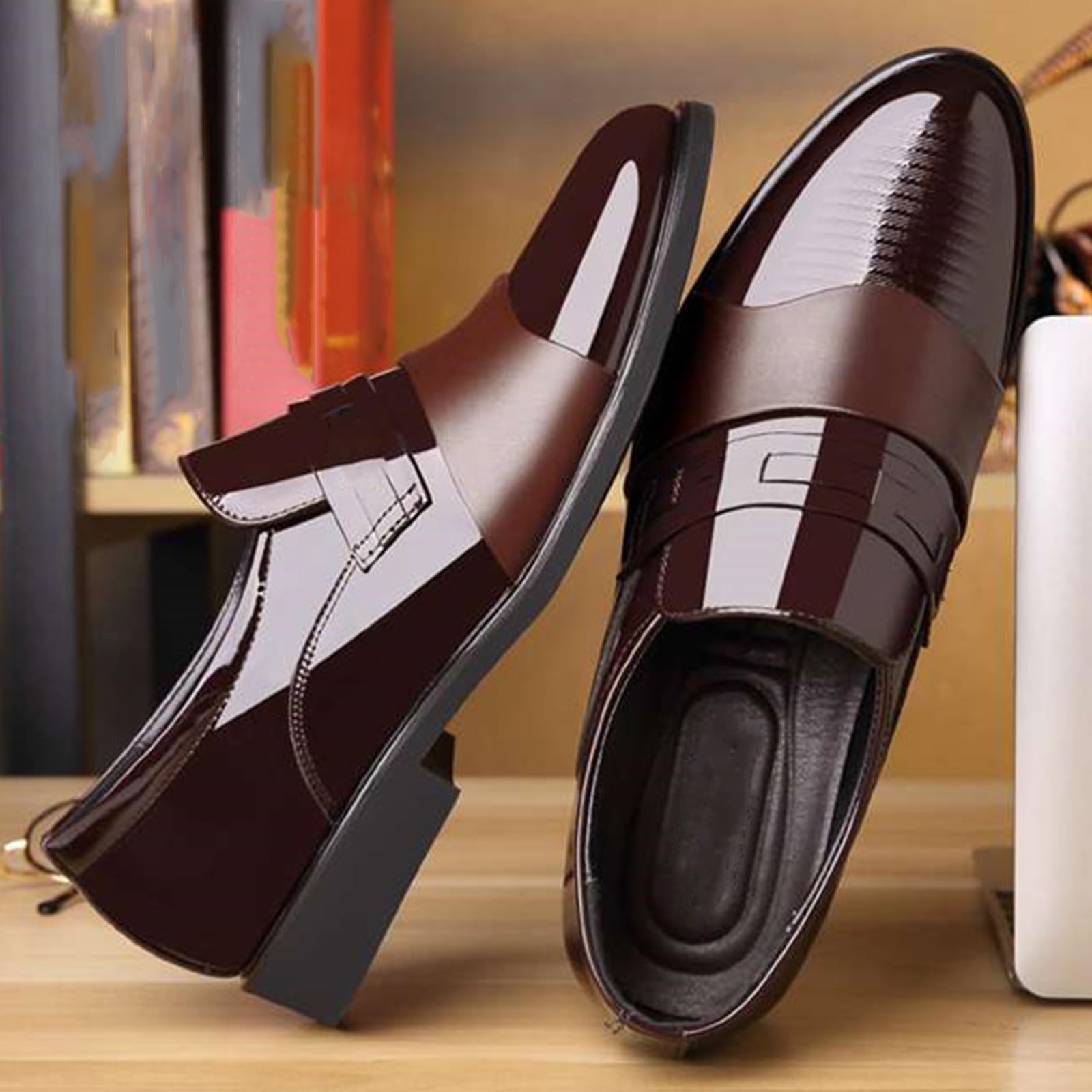 Scarpe Oxfords da Uomo a Punta Mocassini in Pelle | eleganti casual antiscivolo per camminare sposa Business Formali all'aperto