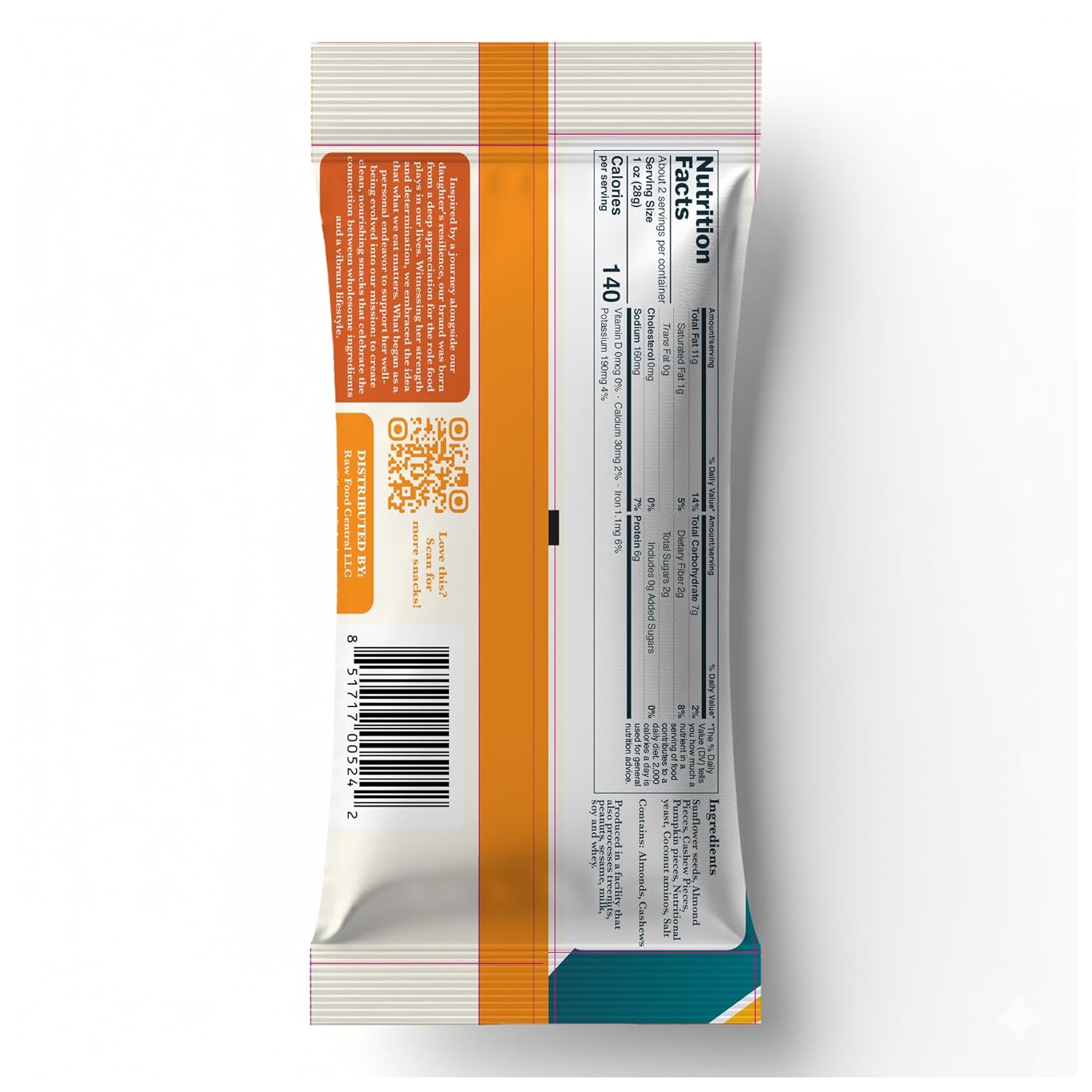 Snacks Solutions Nut and Seed Medley (2 oz - Pack of 8, Cheese) Natural, Gluten Free and Perfectly Seasoned, Sunflower Seeds, Pumpkin seeds, Cashews and Almonds