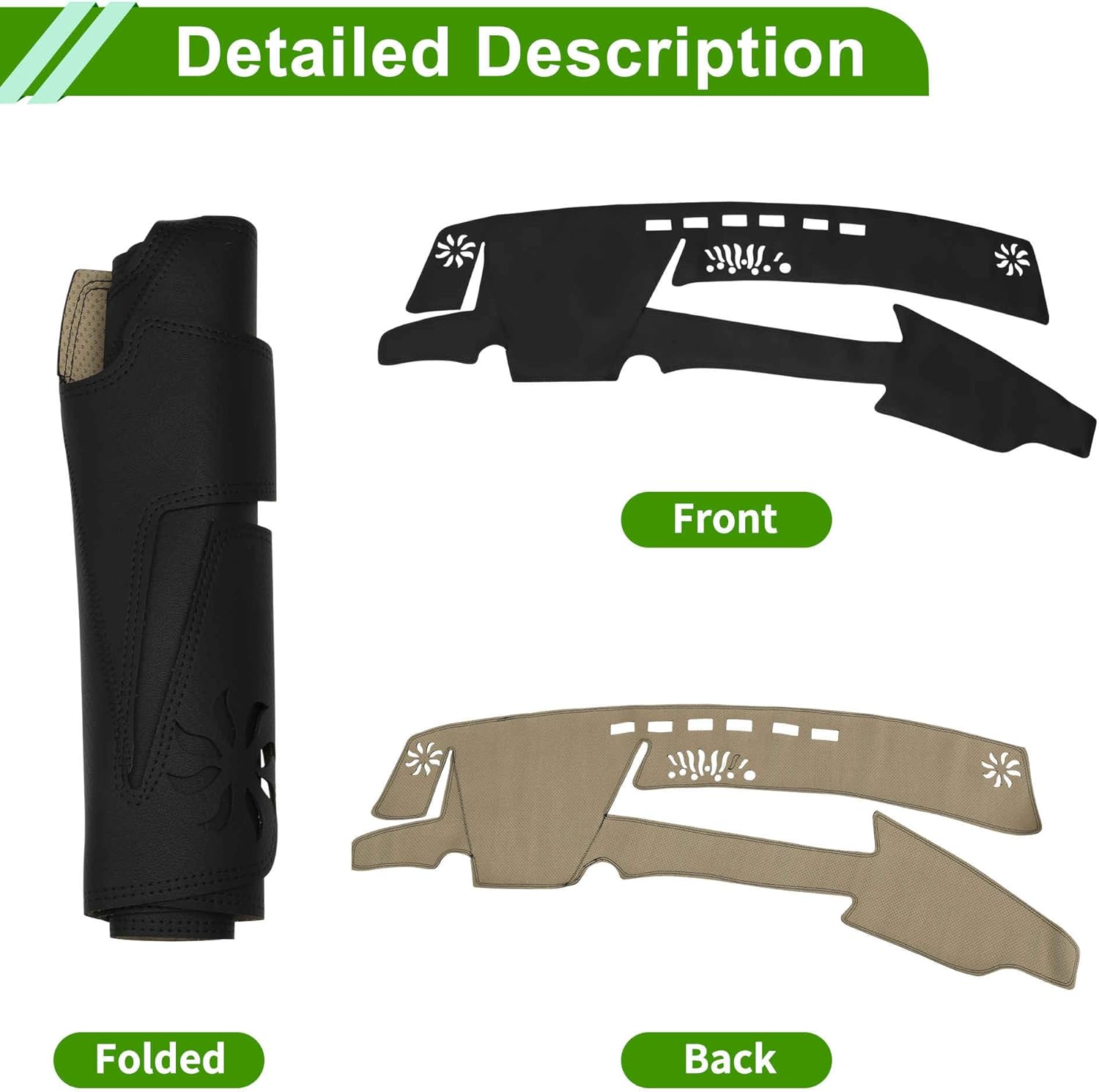 Dashboard Cover for Lexus ES300 2019-2020 Dash Cover Mat Carpet Center Console Dash Cover Mat Car Interior Anti-Slip Faux Leather Black 1 Pc