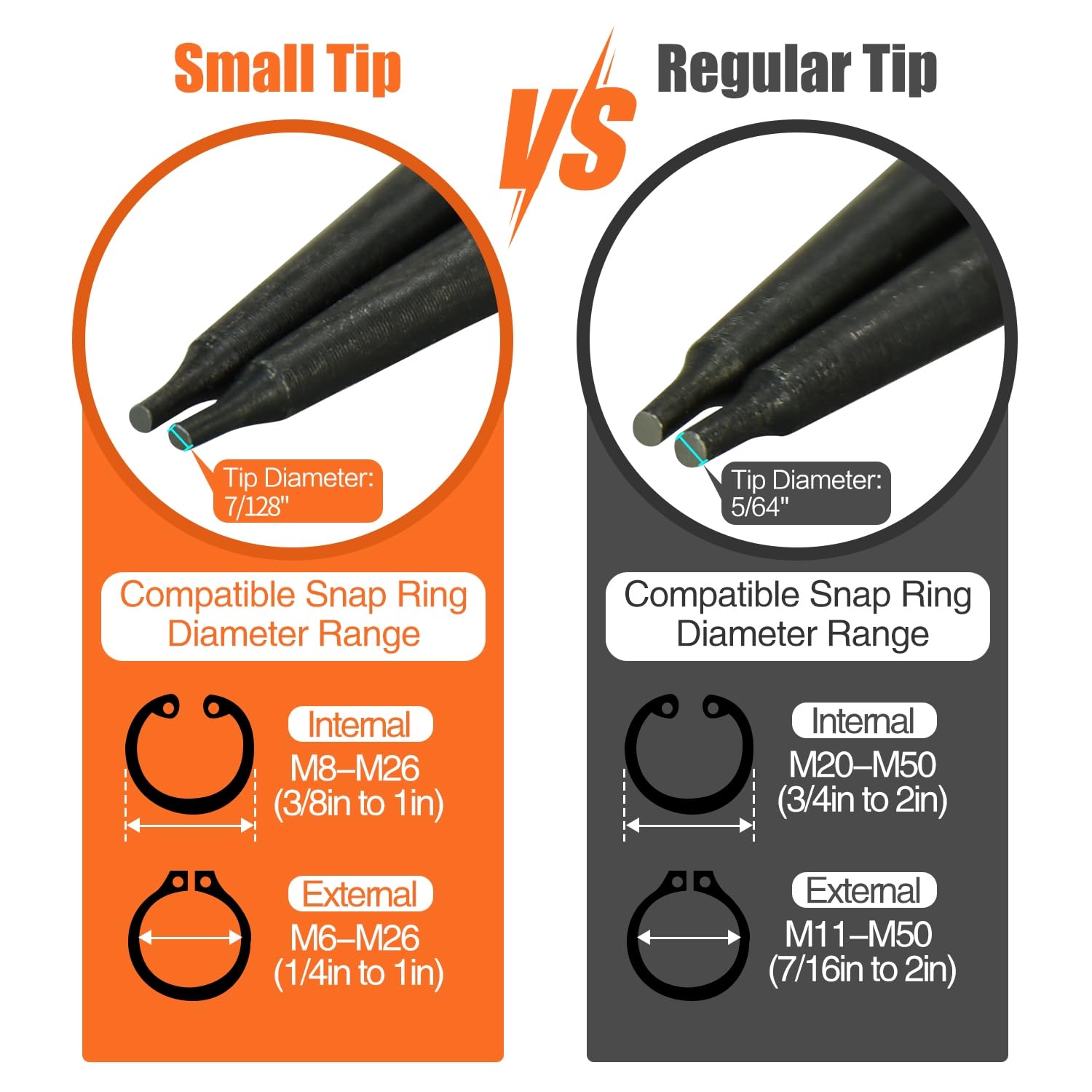 Snap Ring Pliers Set - 4 Pcs Small Tip Pliers -2