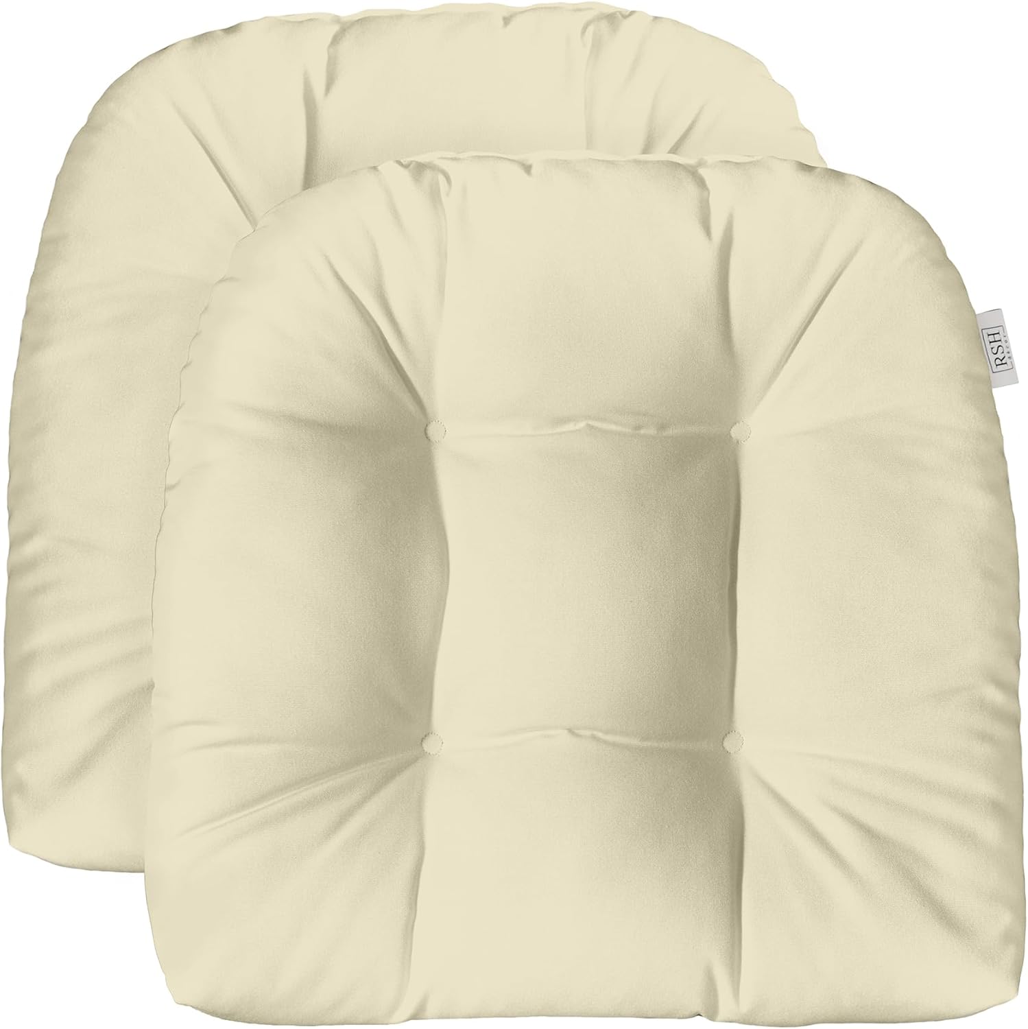RSH DECOR: Sunbrella Tufted Wicker U-Shape Cushions Set of 2 | 22 x 22 | Outdoor Seat Cushions for Patio Furniture| Crafted with Sunbrella Performance Fabric | Canvas Canvas