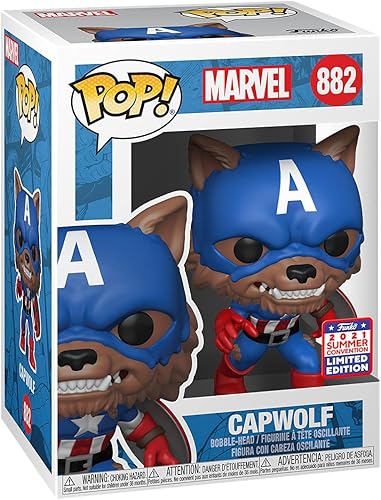 Funko Pop! Marvel: Año del Escudo - Capwolf, exclusivo de Amazon Funkon