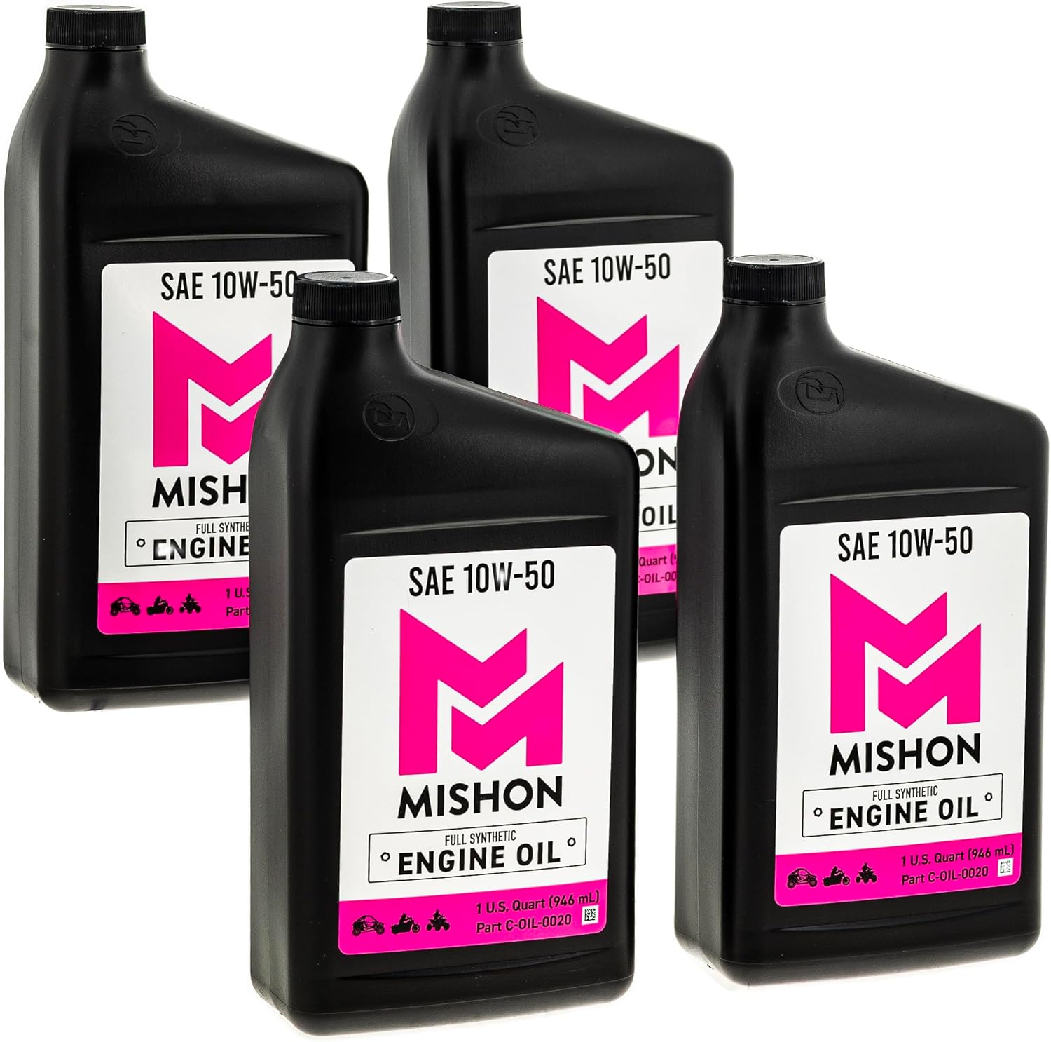 MISHON Engine Oil 10W-50 Full Synthetic Motorcycle (4 Quarts)
