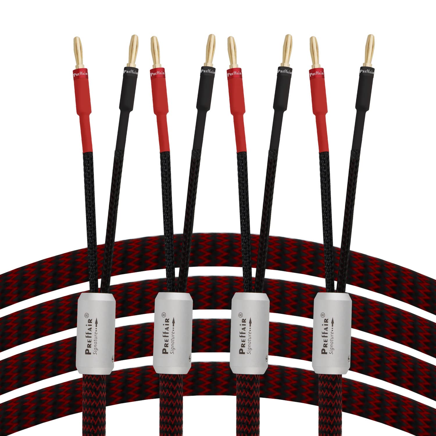 12 AWG HiFi Speaker Wire with Banana Plug Terminal, HighResist EMI/RFI