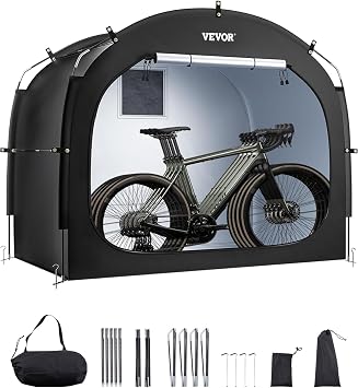 VEVOR Tienda de Campaña para Guardar Bicicletas 226x151x197 cm, Impermeable, para 4 o 5 Bicicletas