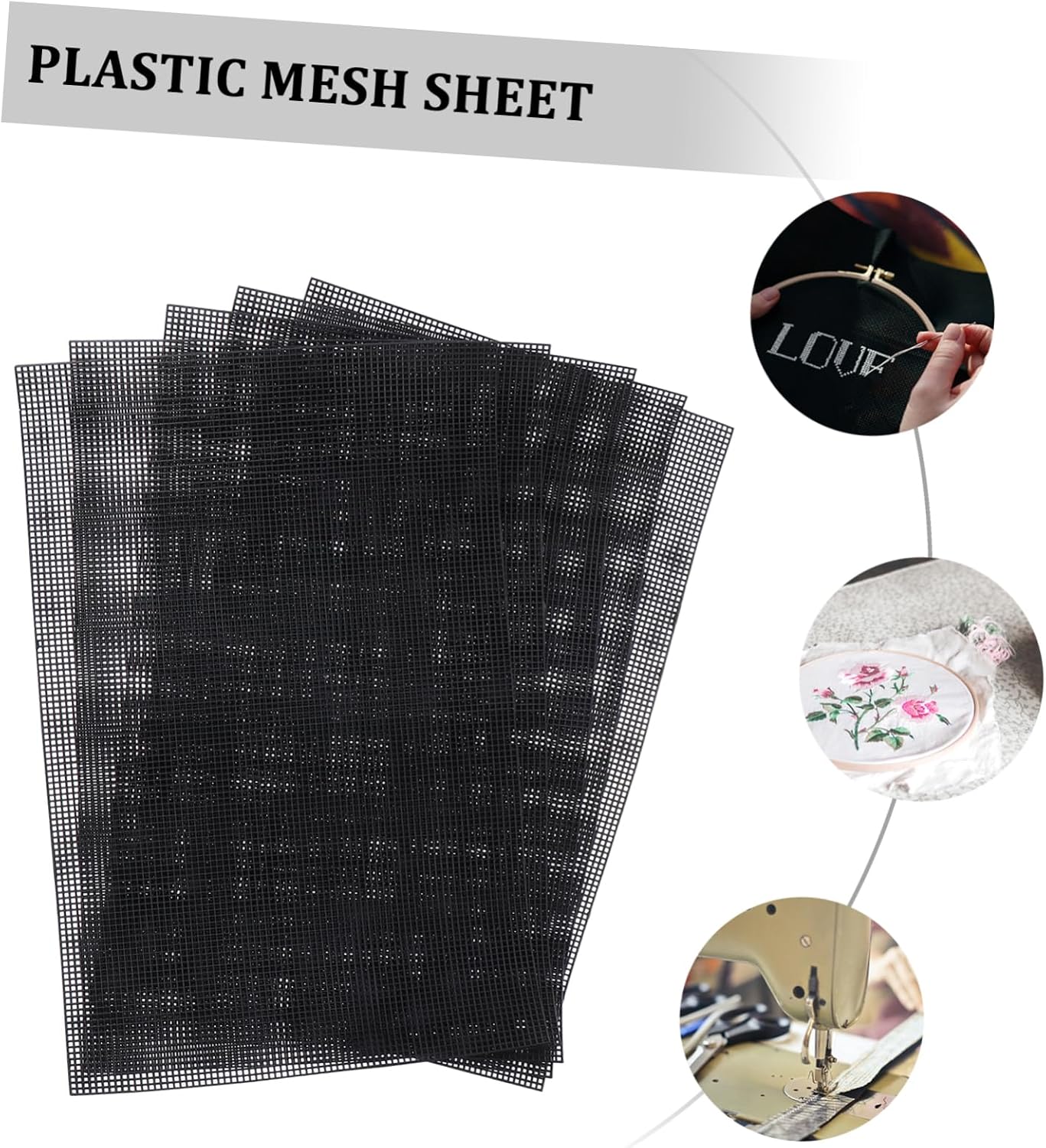 SEWOART 5pcs Plastic Embroidery Mesh for DIY Crafts Crochet Projects Cross-Stitch and Weaving Durable Rectangular Crafting Material