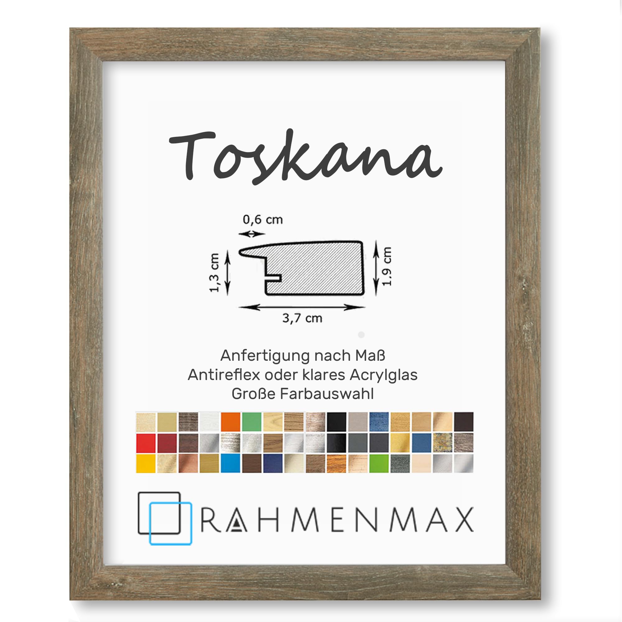 Cadre photo 78x89 haut de gamme RahmenMax décor pomme avec verre acrylique de prestige