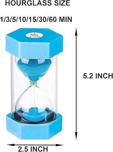 Miniatura 6 de SuLiao Reloj de arena con temporizador de arena de 15 minutos reloj de arena de plástico, reloj grande de arena azul de 15 minutos, reloj de arena