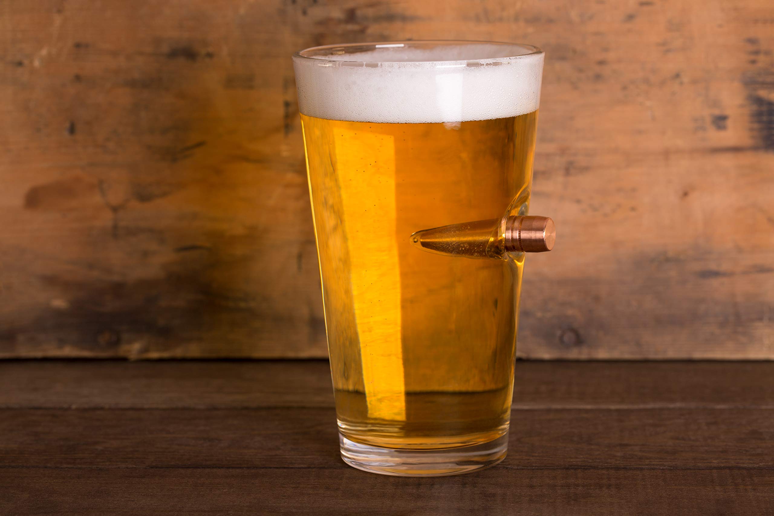 Lucky Shot USA - Verre à bière Bullet Pint avec balle originale .50 CAL - 500ml