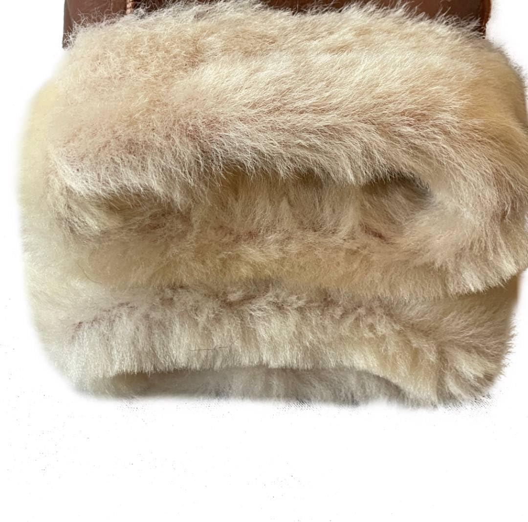 Lukkizara Gloves Leather Shearling Sheepskin Fur Unisex Winter Warm Gloves S-2XL