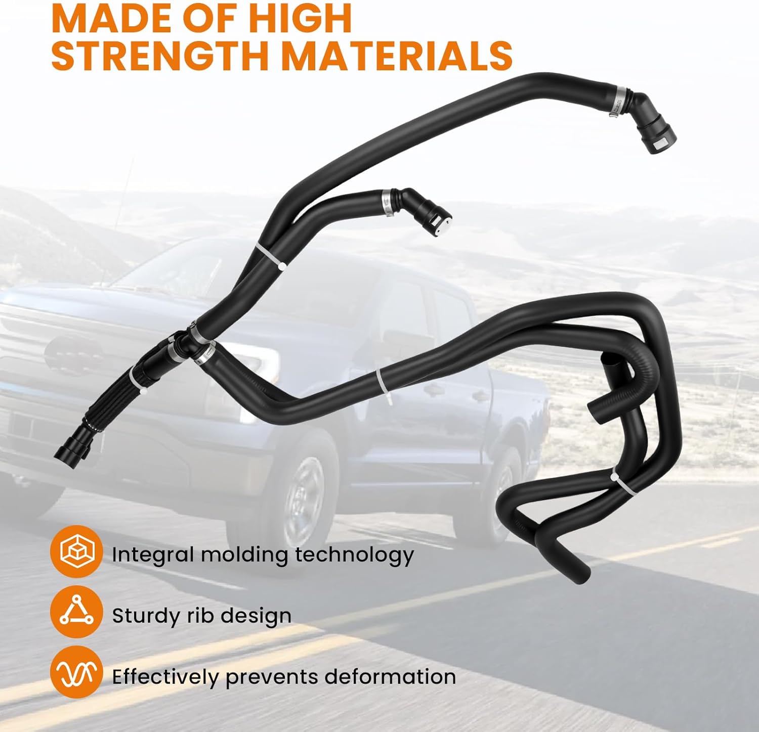 626-802 Engine Heater Hose Inlet & Outlet Assembly Compatible With Ford Models F-150 2015 2016 2017 5.0L, Replaces KH874 FL3Z-18472-K 160553 FL3Z-18472-G