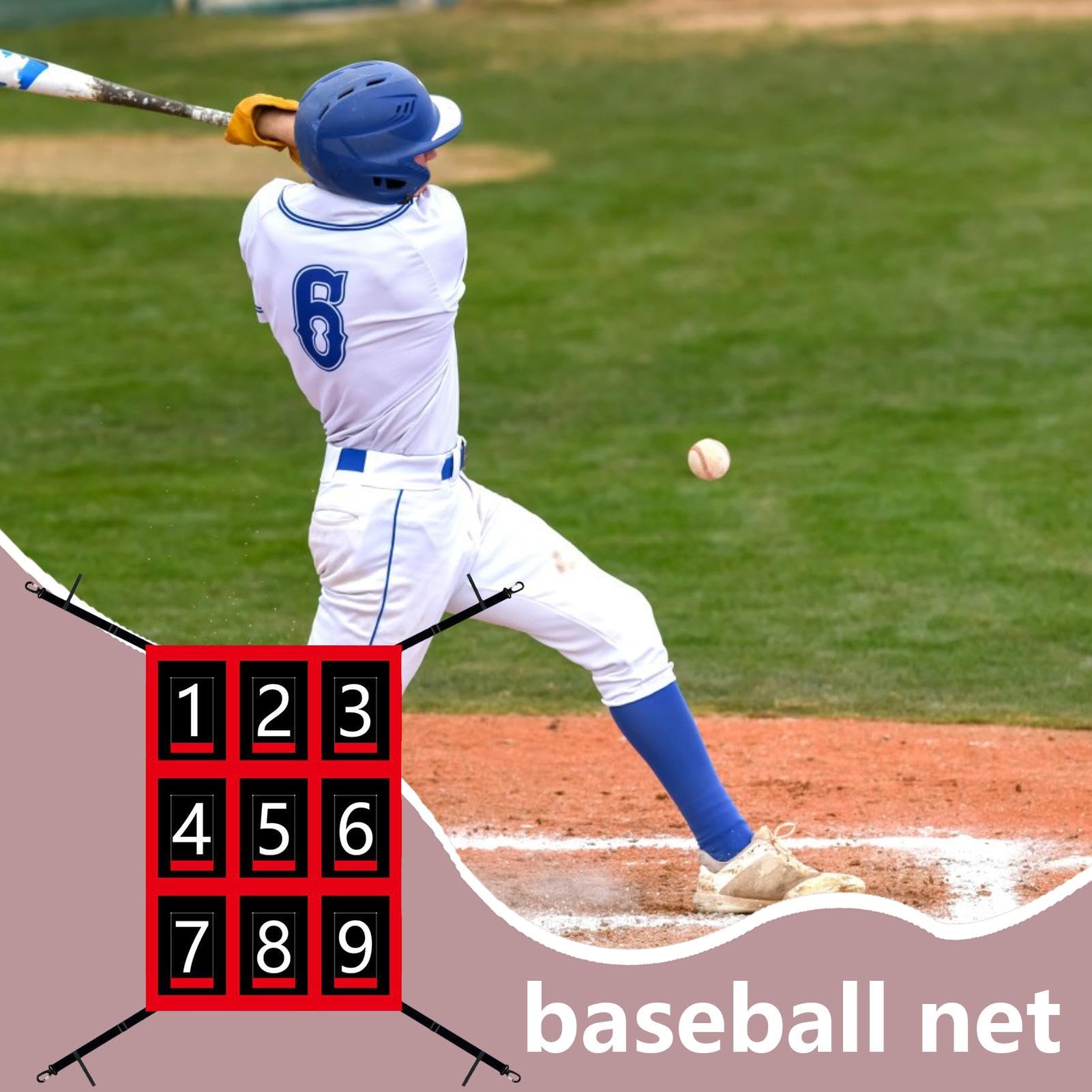 Baseball Batting Network, rete di lancio con zona di sciopero | Target di battuta per la pratica di softball | di rete da baseball regolabile con zona di attacco, attrezzatura da allenamento