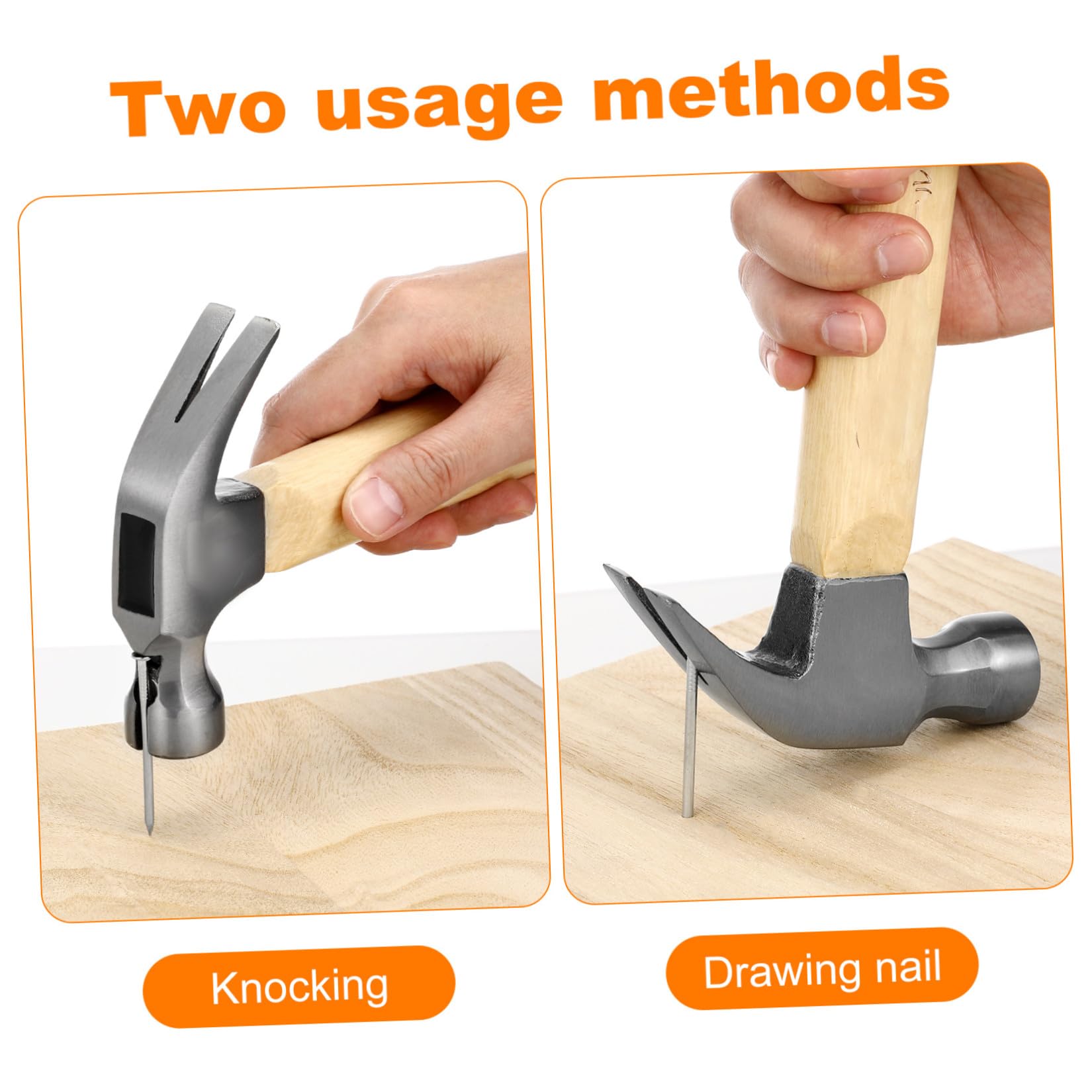 jojofuny Martillo de Garra Mini Material Metal y Madera para Carpintería Mango Corto Diseño Clásico Fácil de Usar y Confiable para Taller y Caja de Herramientas