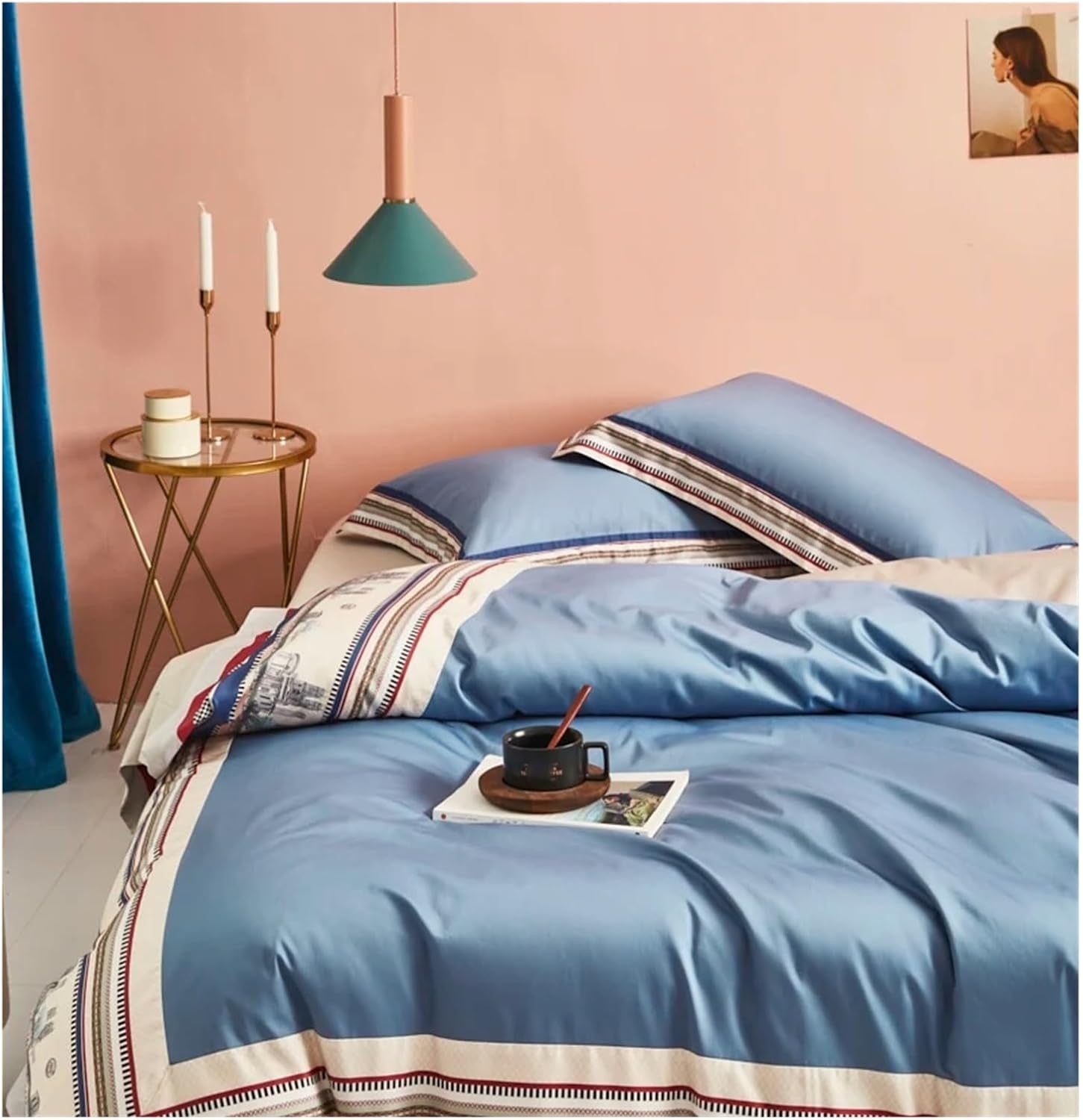 4Pieces Queen King Size Bedding Set 1000TC Egyptian Cotton Soft Bedsheet Set Duvet Cover Pillowcase,Bed