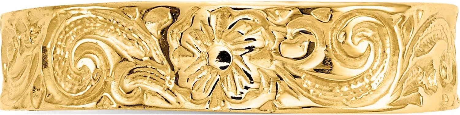 14K Yellow Gold Flower/Scroll Toe Ring - Jewelry By Sweet Pea