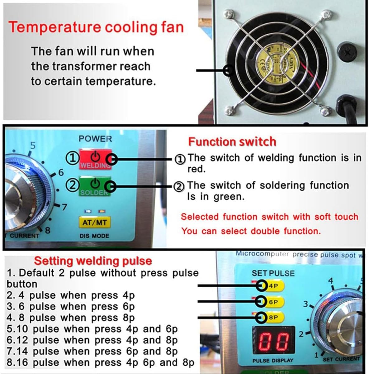 Battery Welding Machine, 0.35mm Automatic Induction Pulse Spot Welder,3.8KW Battery Spot Welder with Welding Pen Battery Soldering Station,for 18650 Lithium Battery Pack