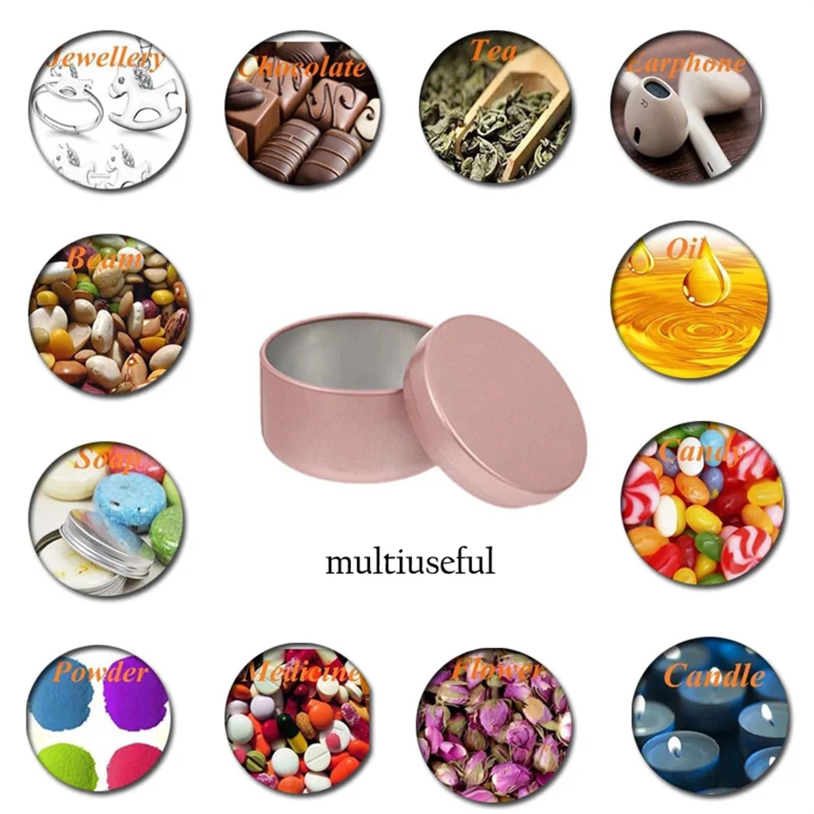 Aluminum Candle Jars | Multicolor 100 Pcs for Candle Making and Aromatherapy: Aluminum Candle Tins(Black)