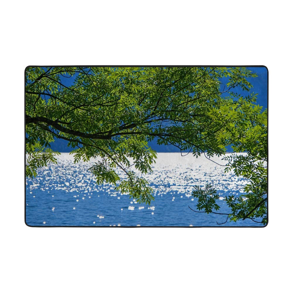 Tapis de salon arbre vert 183x122 Ruchen grand tapis velours doux