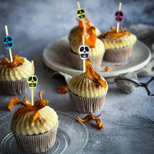 Miniatura 4 de 100 palillos de cóctel, palillos de dientes elegantes para aperitivos, accesorios de embutidos, brochetas de bambú de 4.7 pulgadas de largo,