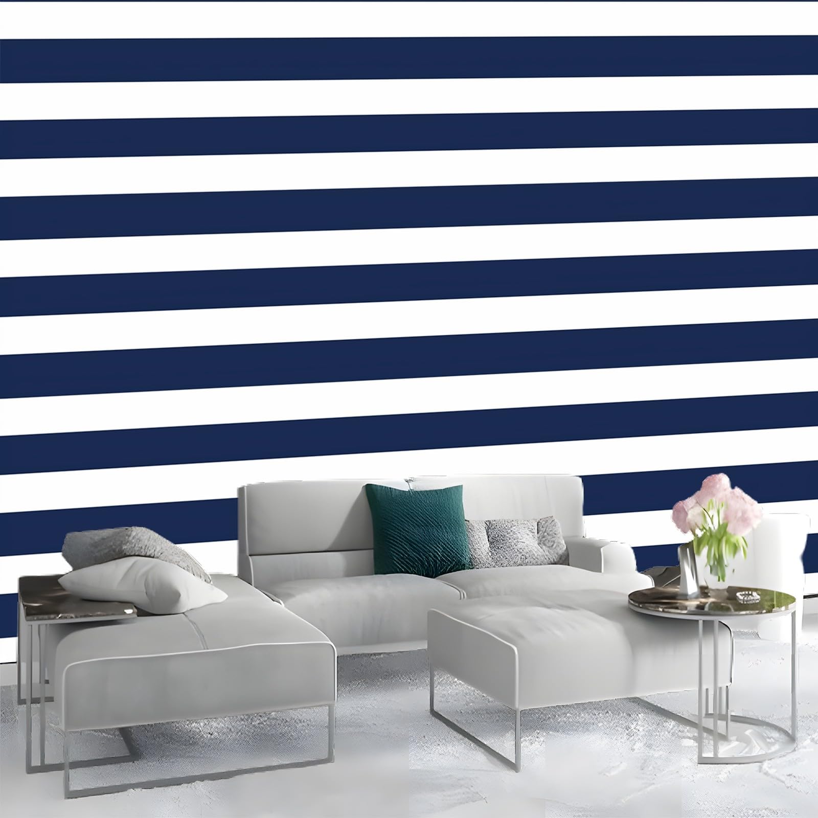 Carta Da Parati Fotografica 3d Effetto Righe Geometriche Blu Navy 200x140 cm Moderna Design Carta per Pareti Soggiorno Camera Da Letto Sala Fotomurali Non Tessuto