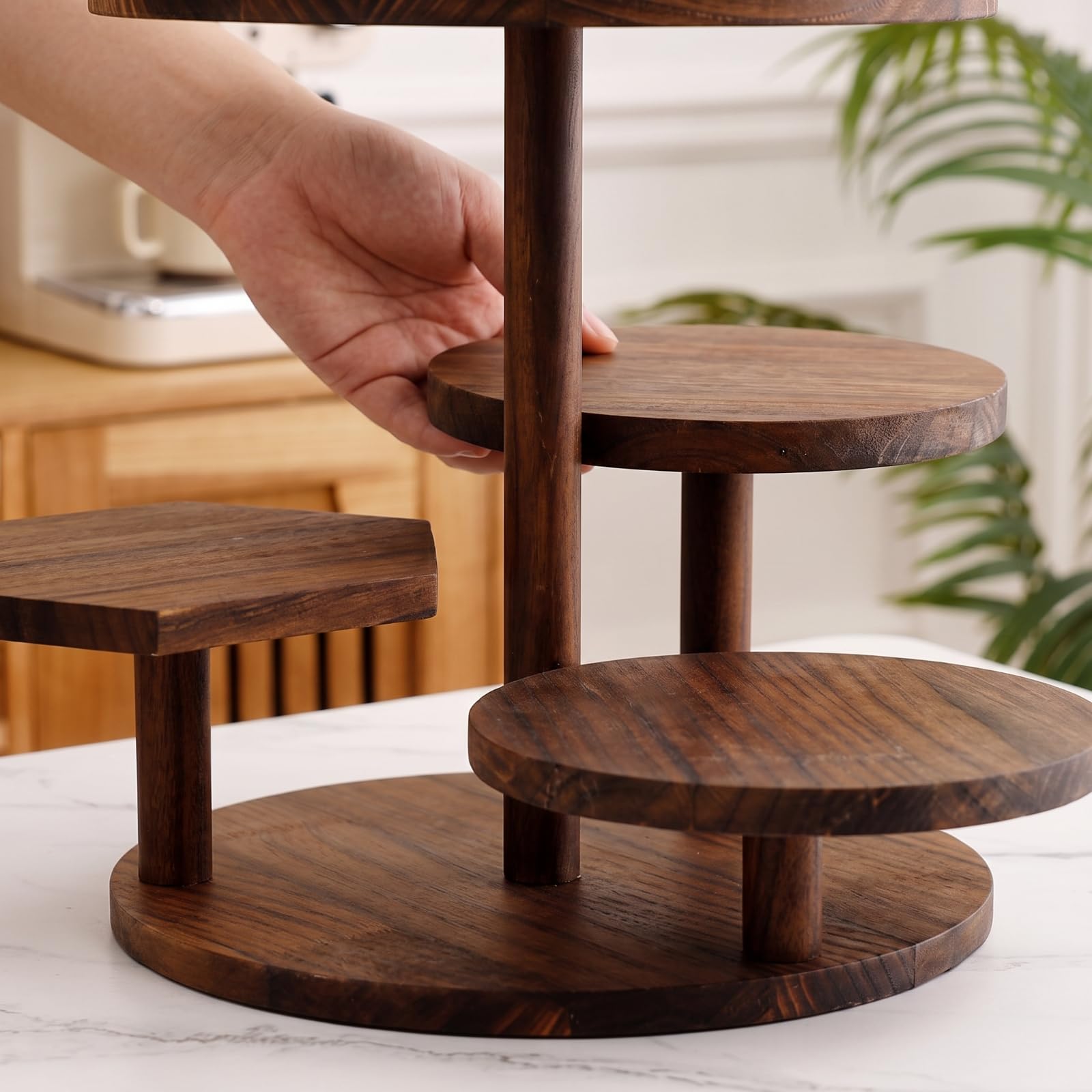 LOVIVER Présentoir à Dessert En Bois Élégant | présentoir En Bois, Robuste, pr collation D'anniverire, Tea Time, Pâtissiers