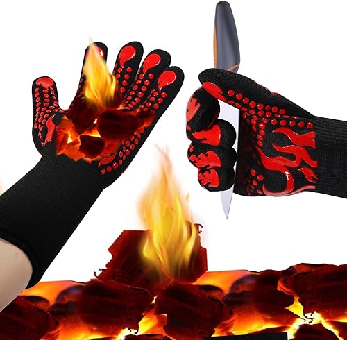 Miniatura 2 de Guantes de barbacoa  Ideal para guantes de parrilla al aire libre  Guante de cocina resistente al calor hasta 1472  Guante de parrilla de muñeca