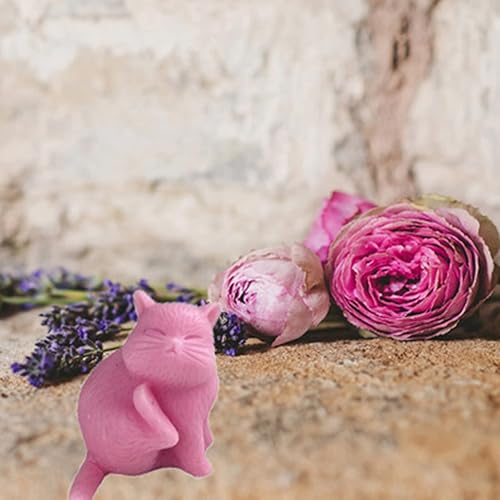Miniatura 6 de ONNPNN Molde de silicona con forma de gato de cosquillas 3D, molde creativo para velas de gato, molde de chocolate para gatos lindos, moldes de