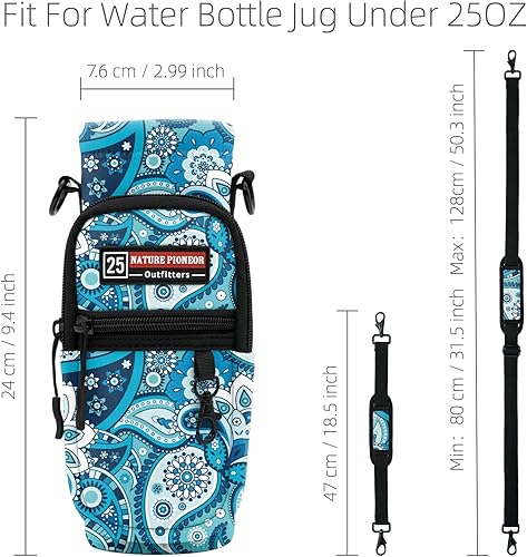 Miniatura 53 de NATURE PIONEOR Water Bottle Holder with Strap,Water Bottle Carrier Bag Sling Sleeve with Adjustable Shoulder Strap & Handle and Large Phone Pocket