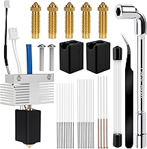 Hotend Kit for Neptune 4 Plus/Neptune 4 Max, Heating Block Kit with 1 Hot End, 5 Nozzles, 20 Cleaning Needles, 2 Silicone Sleeves, 1 Key, 1 Curved Tweezers