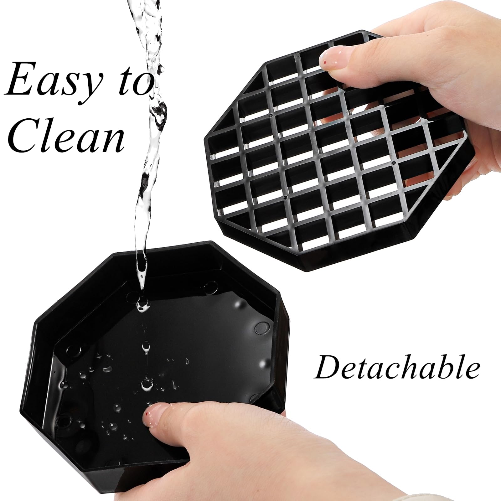 Tebery Confezione da 6 vassoi antigoccia da 10,2 cm, pratico vassoio raccogli gocce per dispenser di bevande, sottobicchieri da banco con griglia staccabile, vassoio antigoccia in plastica per feste,