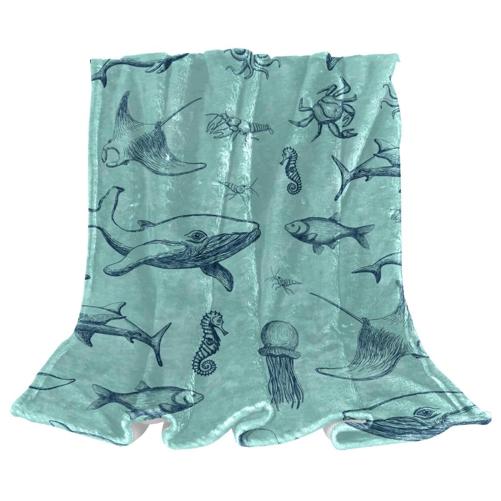 Couverture polaire baleine contre le froid jeté de canapé anti-courants d'air