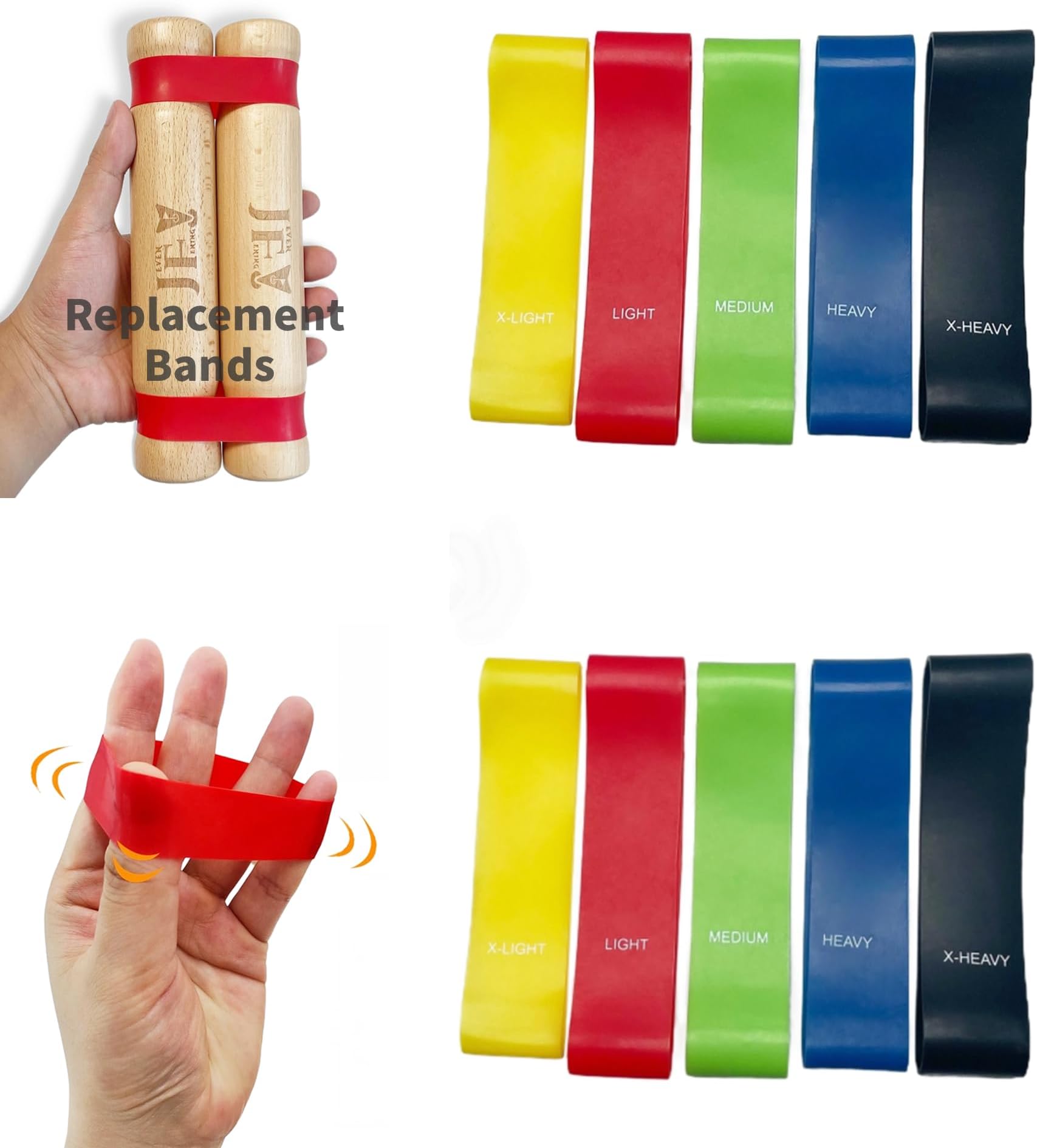 JevenFening10pcs Rip Sticks Replacement Resistance Bands (10pcs-Colors)