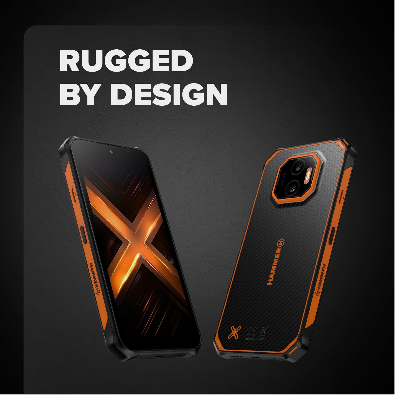 Hammer Energy X2 Wytrzymały smartfon z systemem Android 15, nietłukący się telefon 6,1", IP69, 6 GB RAM, 128 GB pamięci, 5000 mAh, eSIM, 2 lata