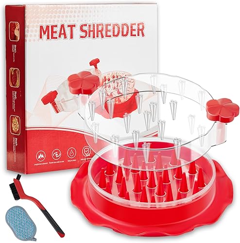 Miniatura 1 de Trituradora de pollo, herramienta trituradora de pechuga de pollo de 9.2 pulgadas, tapa transparente, máquina trituradora de carne grande, mango