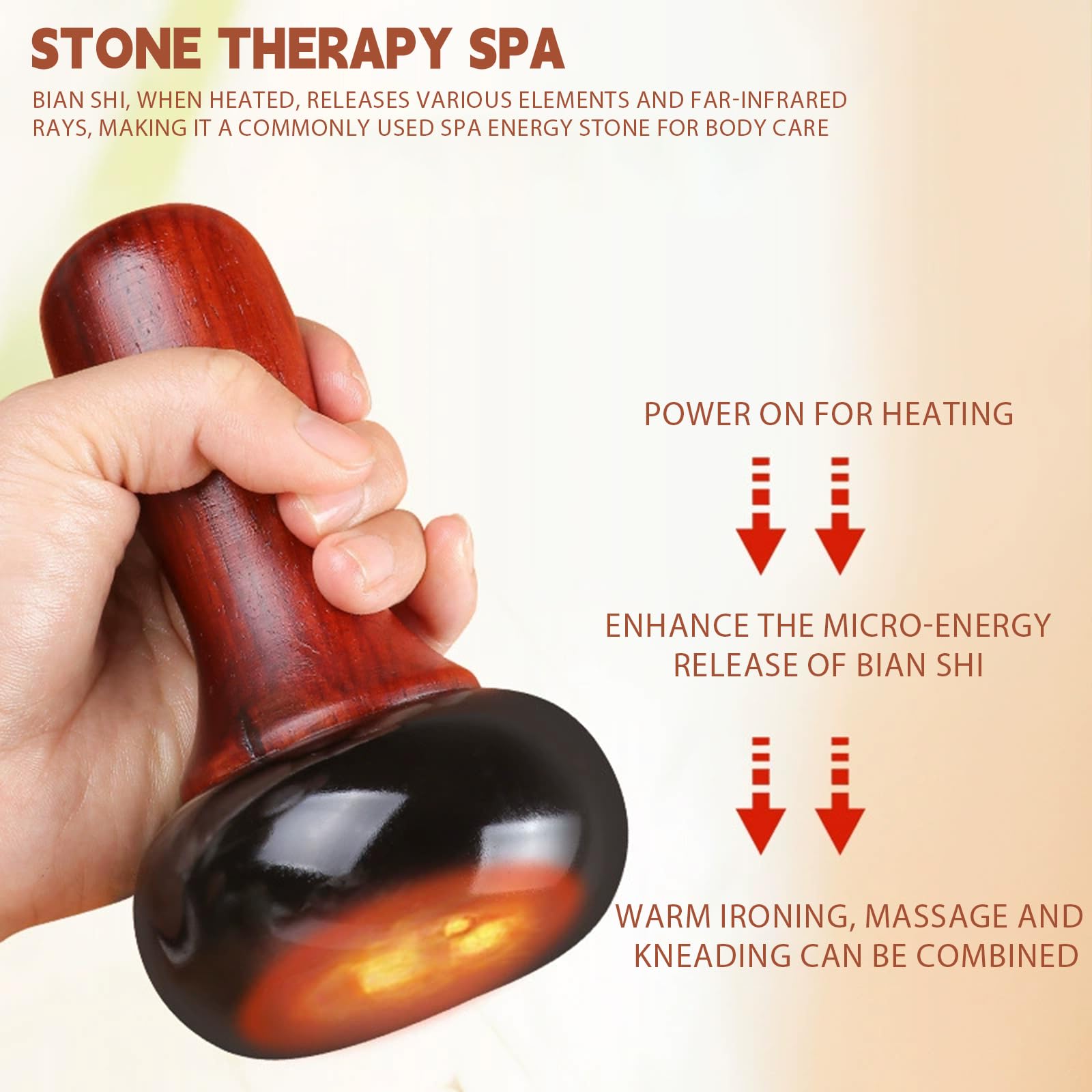 Hot Stone Massage Tragbar Heiße Massagesteine, Gua Sha Scraping Werkzeug Massager, Fünf-Gang-Temperaturregelung, Wärme-Massagetherapie für Home SPA Entspannung und Schmerzlinderung