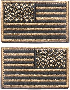 2PCS American Flag Patch Regular Reverse Morale Patch Hook and Loop