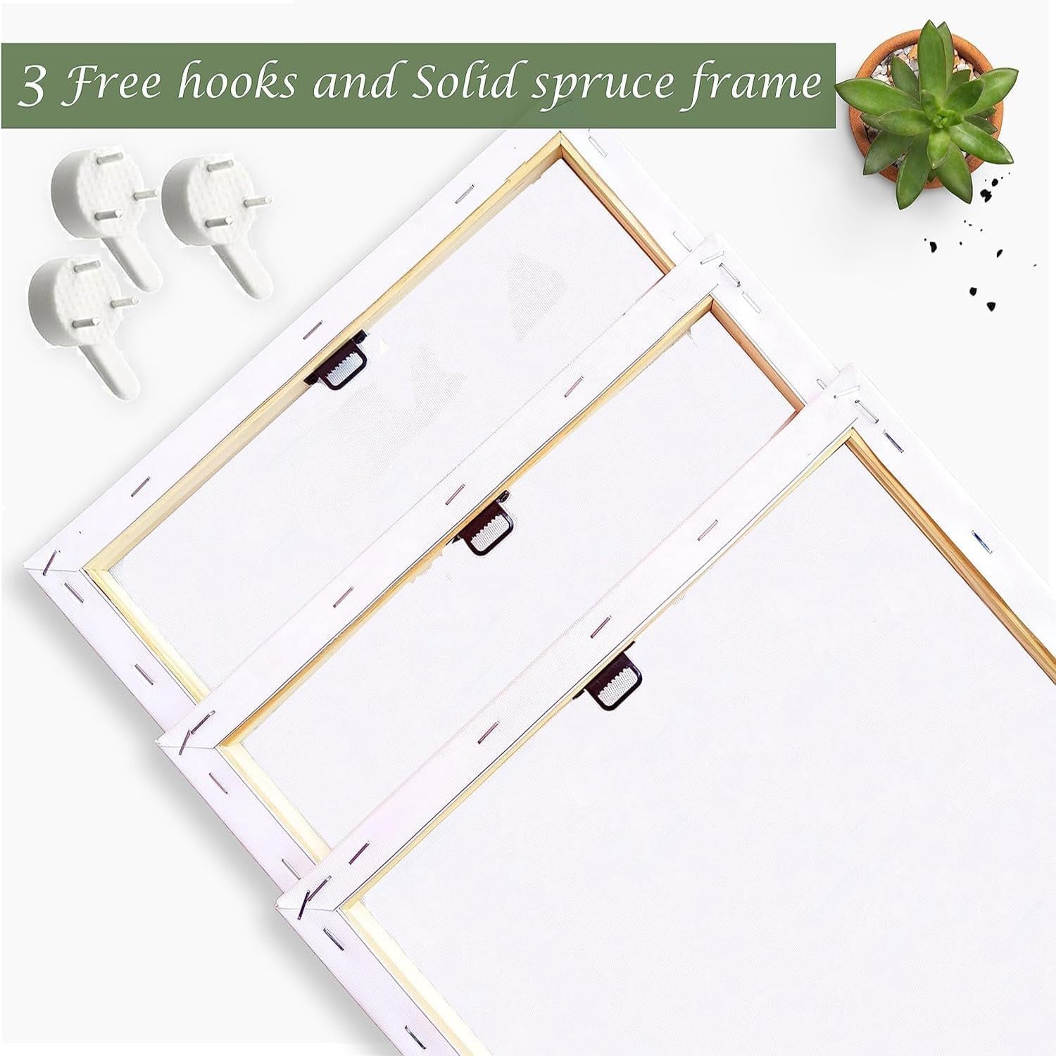 AOYUSMO 3 Piece Canvas Wall Art Kitchen Wall Art Sage Green Pictures Botanical Paintings Farmhouse Artwork Eucalyptus Nature Art Prints for Dining Room 12"x16"