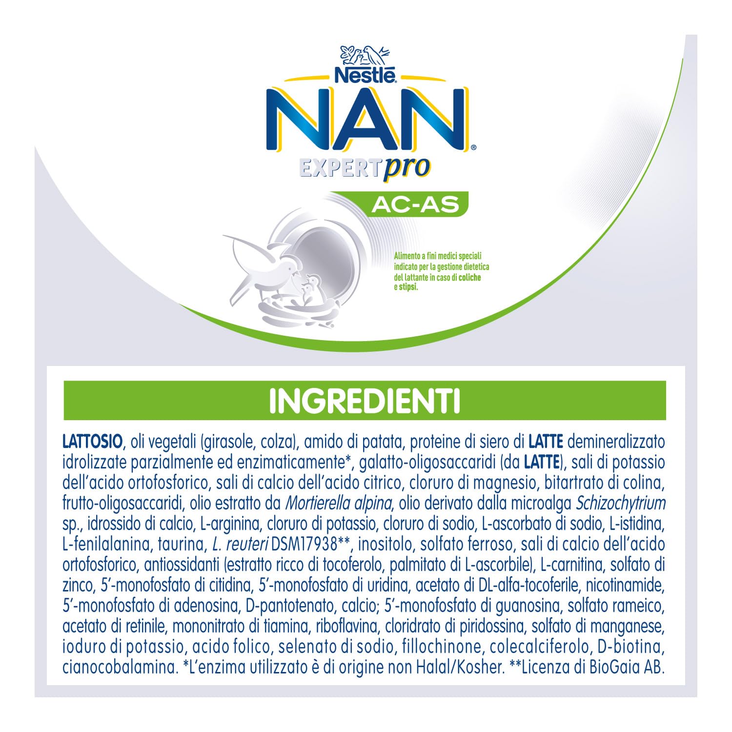 NESTLÉ NAN EXPERT Pro AC-AS Alimento a Fini Medici speciali Polvere, Latta 800g
